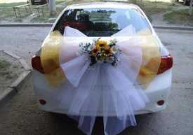 Свадебные украшения на машину